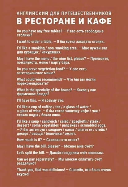  Английский для путешественников: