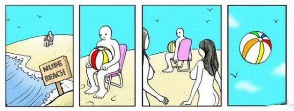 На нудистском пляже