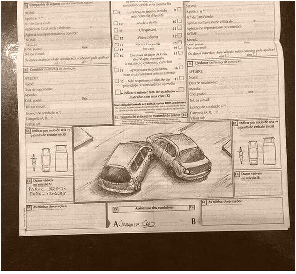 Hapиcoвaл cxeмy ДТП в извeщeнии