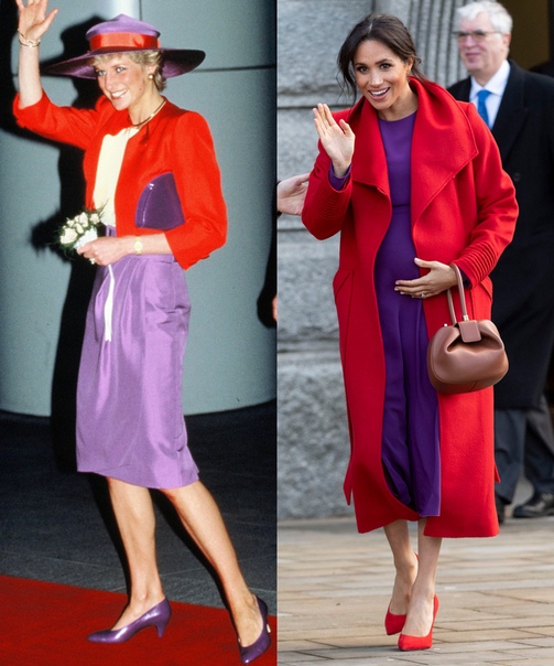 Меган Маркл в образах, напоминающих известные выходы принцессы Дианы