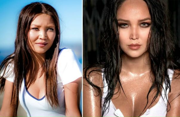 Молодая жена Александра Цекало, 27-летняя казашка Дарина Сапарова до и после пластических операций Молодая жена Александра Цекало, 27-летняя казашка Дарина Сапарова до и после пластических операций