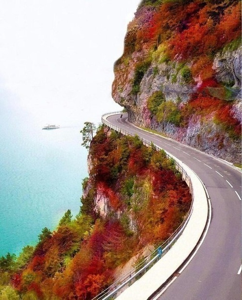 Дорога, от которой захватывает дух - Озеро Тун, Швейцария.